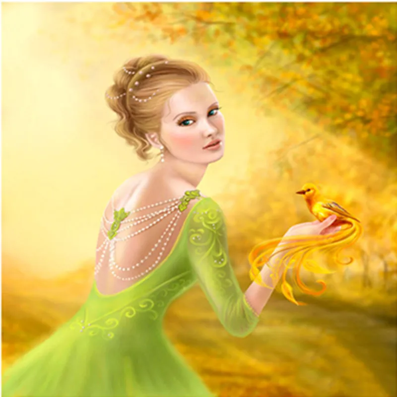 Алмазная живопись сделай сам в форме 5D вышивка крестиком пейзаж девочка 3D