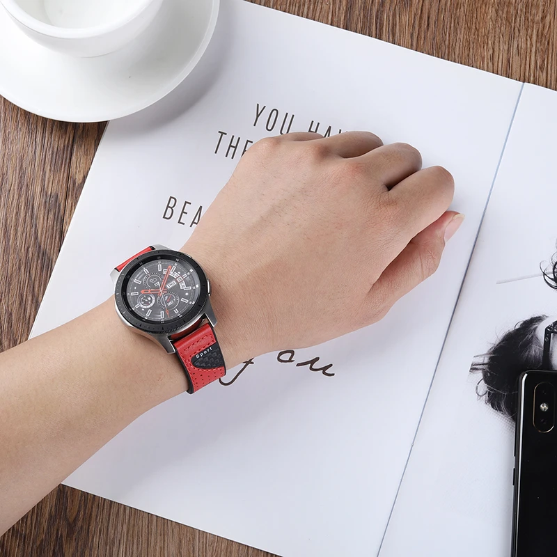 22 мм кожаный силиконовый ремешок для Samsung Galaxy Watch 42 46 Gear S3 спортивный часов быстрая