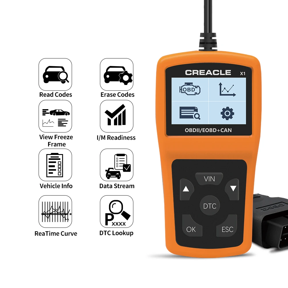 X1 OBD считыватель кодов OBD2 сканер автомобильный диагностический инструмент для проверки неисправностей двигателя Автомобильный сканер многоязычный для чтения данных в реальном времени