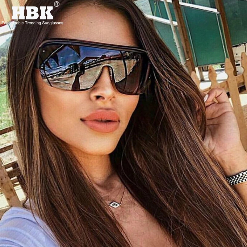

HBK Trend Semi Rimless One Piece Sunglasses Women 2020 New Arrivals Shades for Female Luxury Brand Design Sun Glasses UV400
