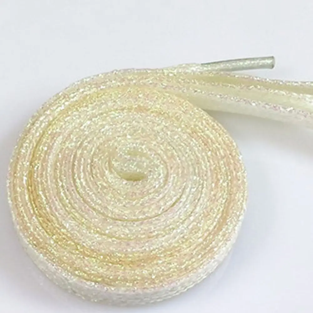 

1 Pair 115cm Shiny Shoelaces Shiny Sport Sneakers Flat Shoelaces Gold Silver Rope Bootlaces Shoe Laces Strings