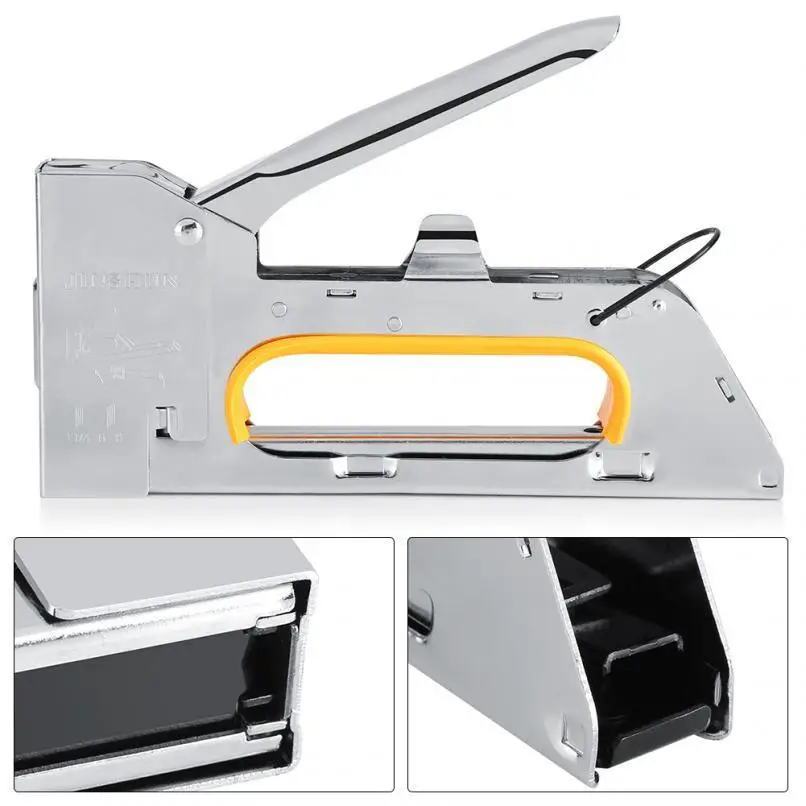 

High Quality 4/6 / 8MM Heavy Pistol Furniture Stapler For Frame Paper Window Staples Woodworking Nail Gun