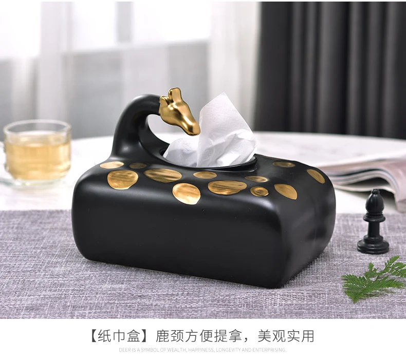 

Ceramics Luxury Tissue Boxes Modern Animal Creative Cute Living Room Tissue Boxes Coffee Tables Organiser Box Home Decor DG50TB