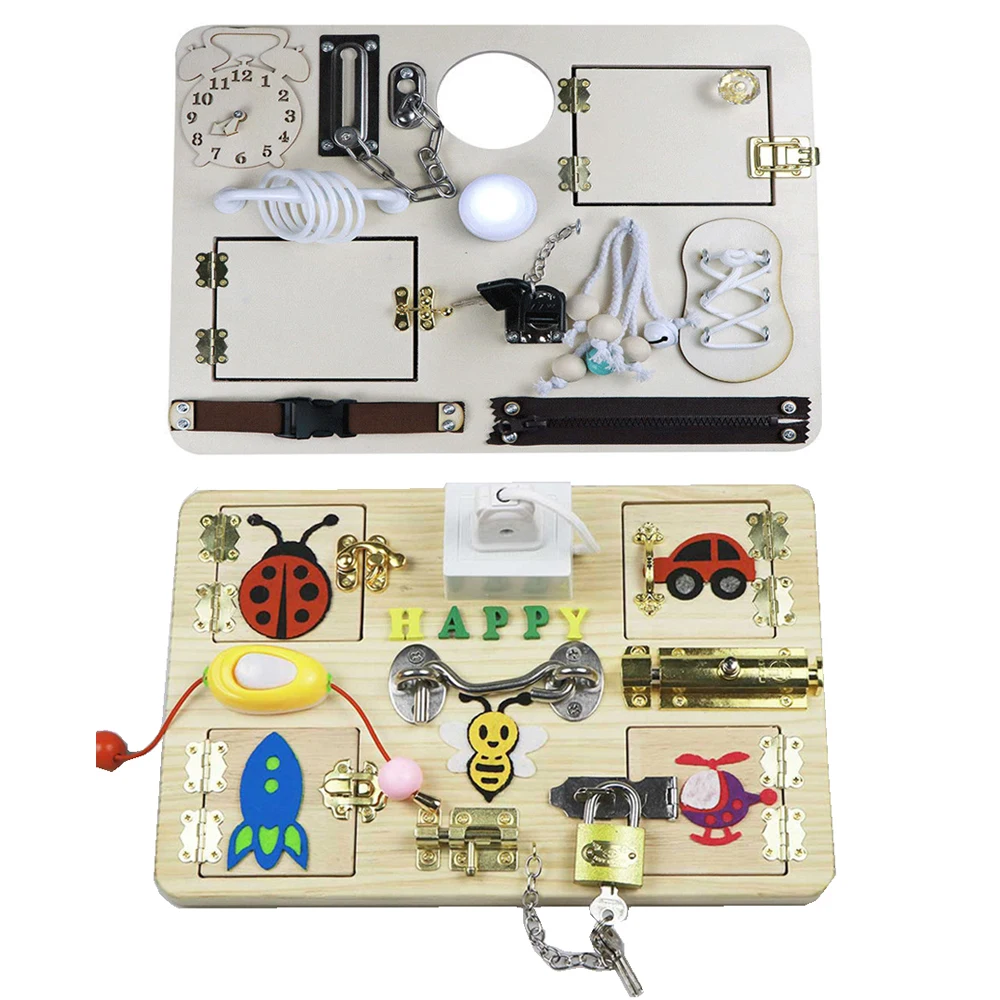 

Montessori Busy Board Toy Early Educational Skill Training Activity Board Baby Activity Board Sensory Cognitive Toys Kids Gift