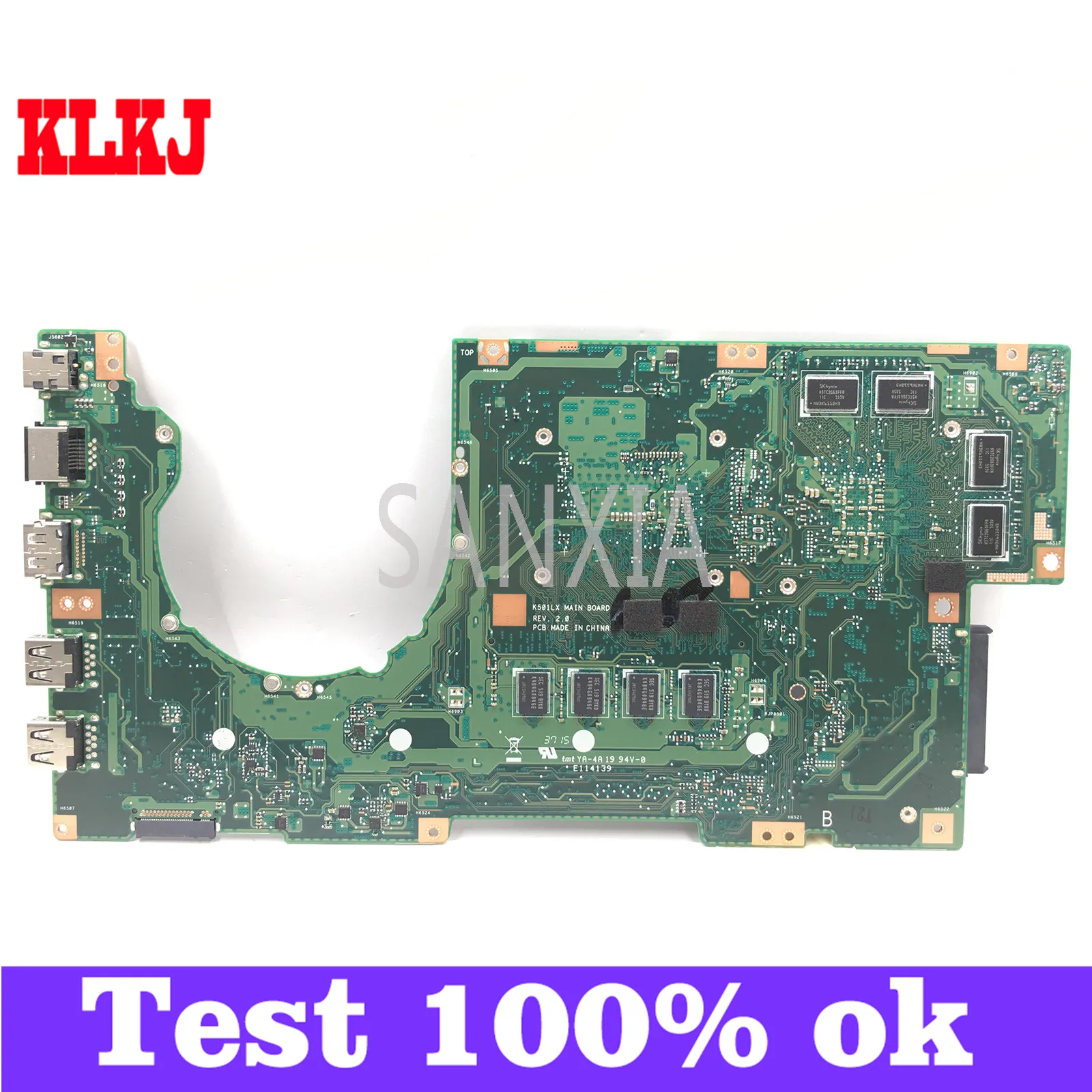 

KLKJ K501LX Laptop Motherboard For ASUS K501LX K501LB Original Mainboard 4GB-RAM I5-5200U GTX950M