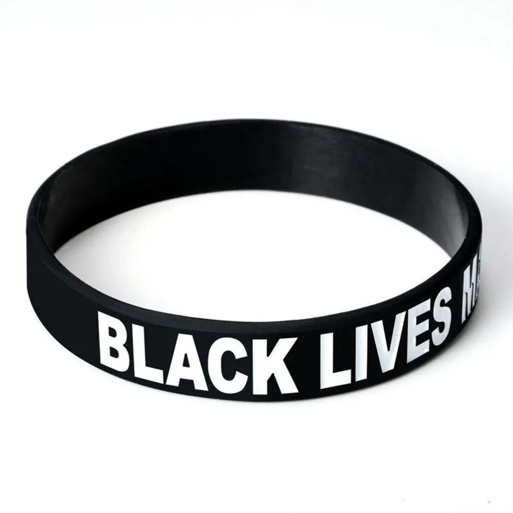 Мягкий силиконовый Мотивационный браслет Black Lives Matter модный спортивный
