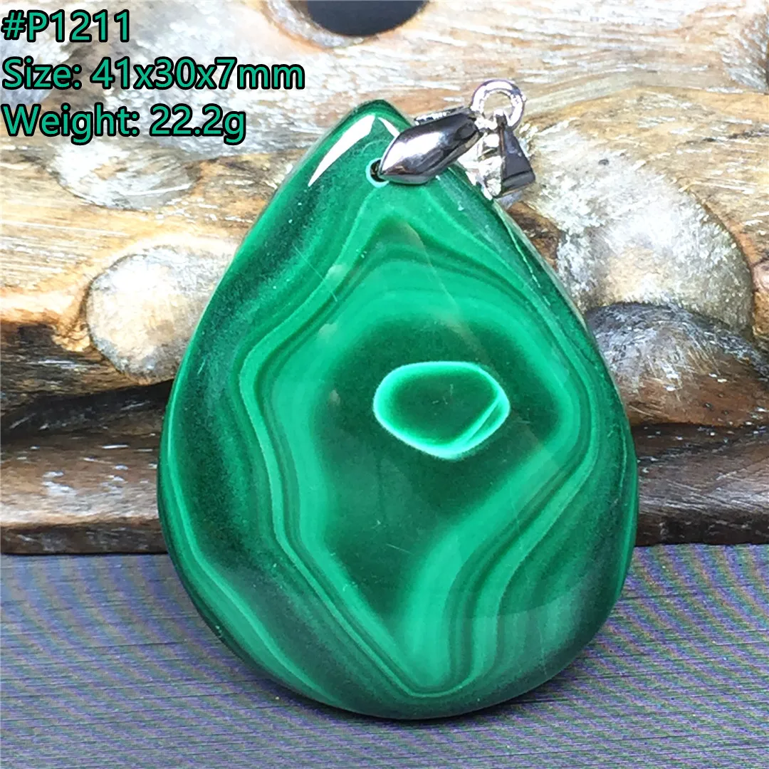 

Natural Green Malachite Chrysocolla Stone Pendant Jewelry For Woman Man Luck Gift Silver Crystal 41x30x7mm Beads Gemstone AAAAA
