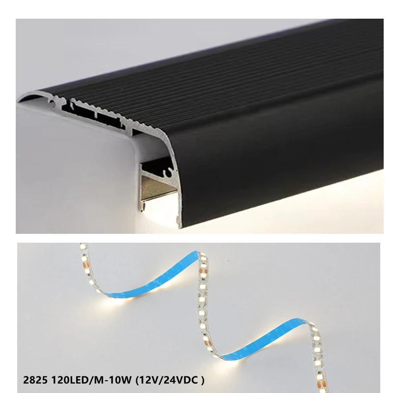 3-Pack 1M 3.3FT Stair Light Aluminium Channel Wood Cement Staircase Edge Cover Linear Sensor Strip Customize Size Step Profile - купить по