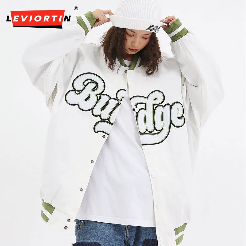 

Harajuku бомбер куртки для женщин и мужчин Вышивка буквы маргаритки цветы Мужская куртка оверсайз хип-хоп бейсбольные куртки пальто