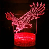 eagle wings figurine toy decoration ornaments eagle bird woodpecker parrot animal 7 color night light 3d table lamp night light
