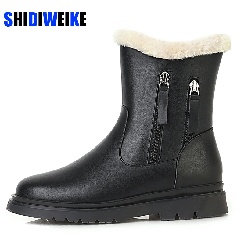 

Ботинки размера плюс-43 зимние женские ботильоны женские мотоциклетные ботинки повседневные осенние кожаные женские ботинки на молнии со ш...