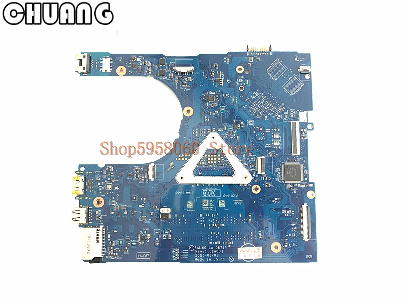 Для Dell Inspiron 5566 5468 материнская плата для ноутбука CN-0DMD9K 0DMD9K DMD9K BAL60 LA-D871P i3-7100u DDR4 100%