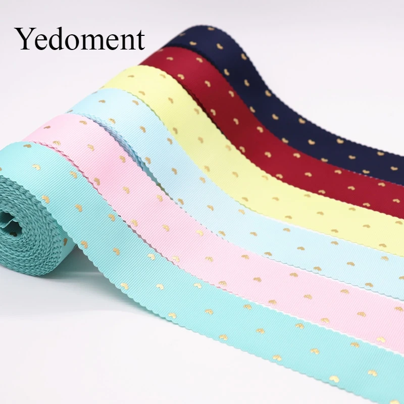 10 ярдов Золотая в форме сердца напечатанная корсажная лента 30 мм кружевная