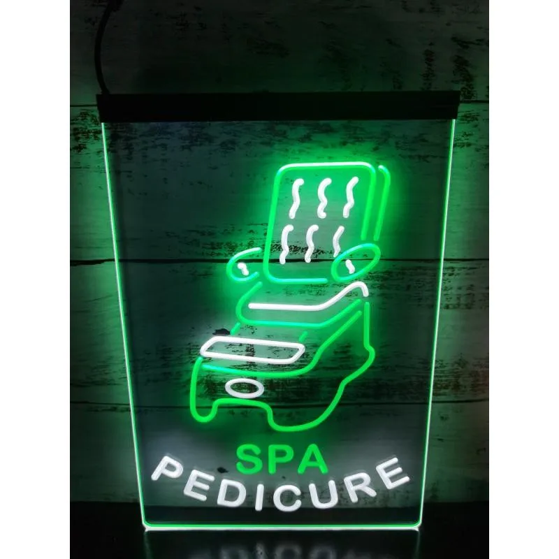 

1S019 Spa Pedicure Massage Chair Dual Color LED Neon Sign