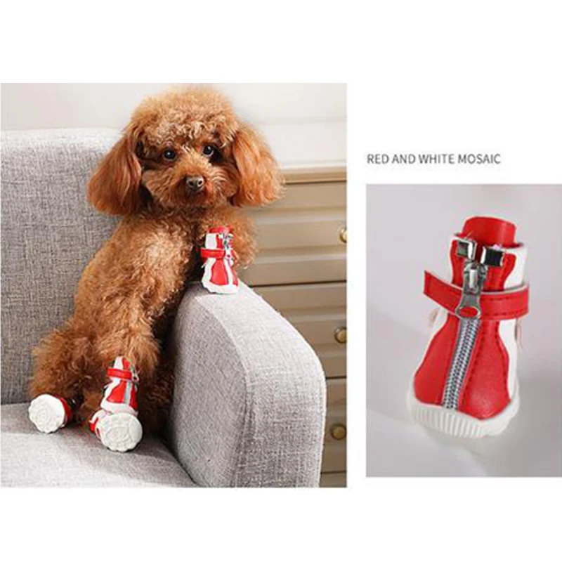 Зимние сапоги для собак теплые нескользящая Обувь носки водонепроницаемые