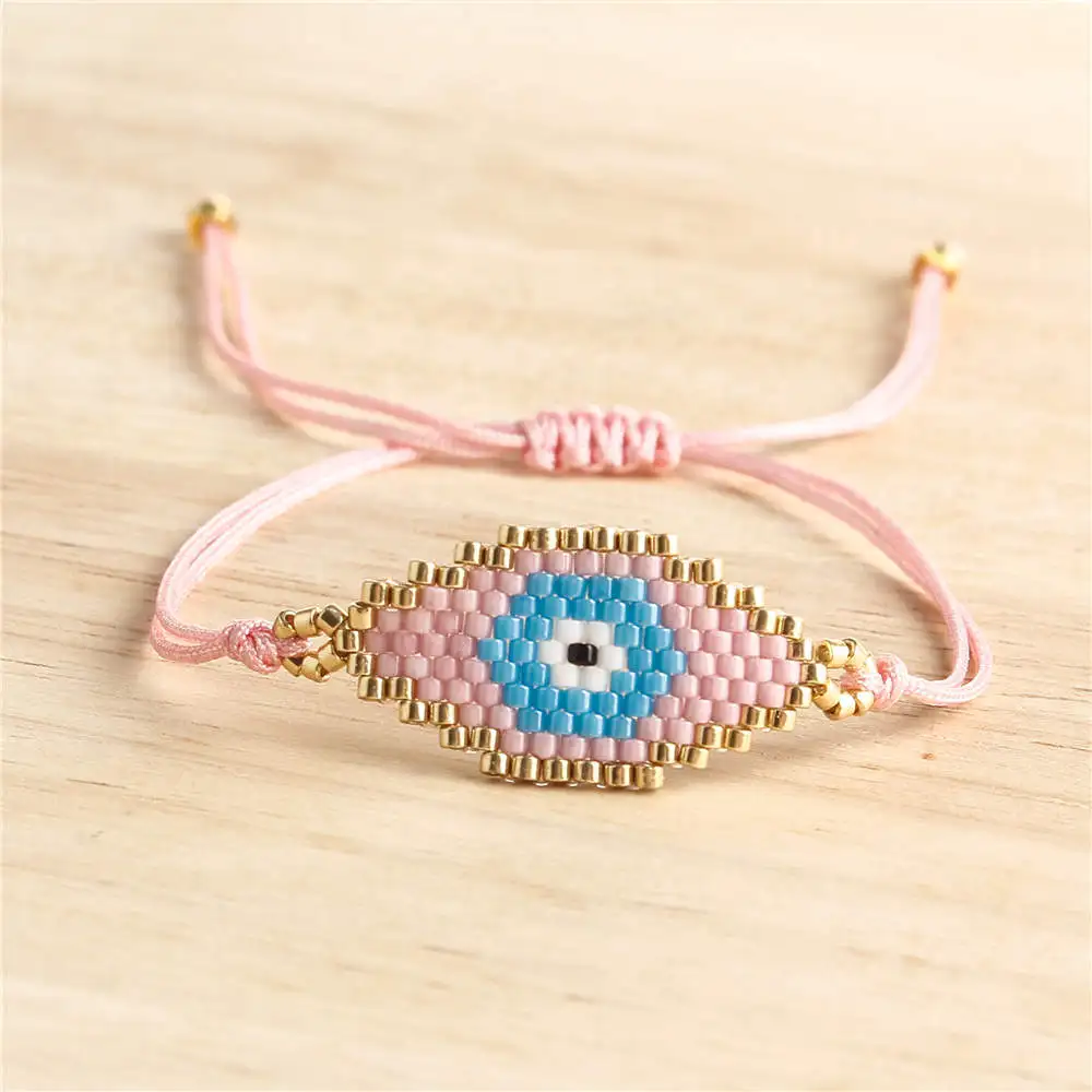 Shinus 10 шт./лот браслет evil eye бусины Miyuki Delica браслеты с кисточкой турецкий глаз Браслеты Mujer Bileklik DIY ручной работы