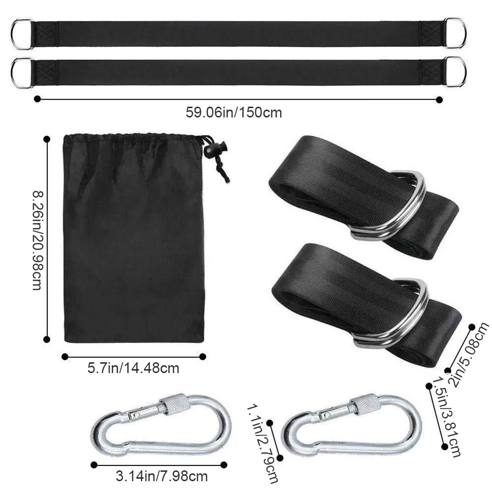 

Swing Strap Set Hammock Tree Hanging Straps Heavy Duty Swing Installation Straps With Storage Bag Rings For Outdoor 5x150cm