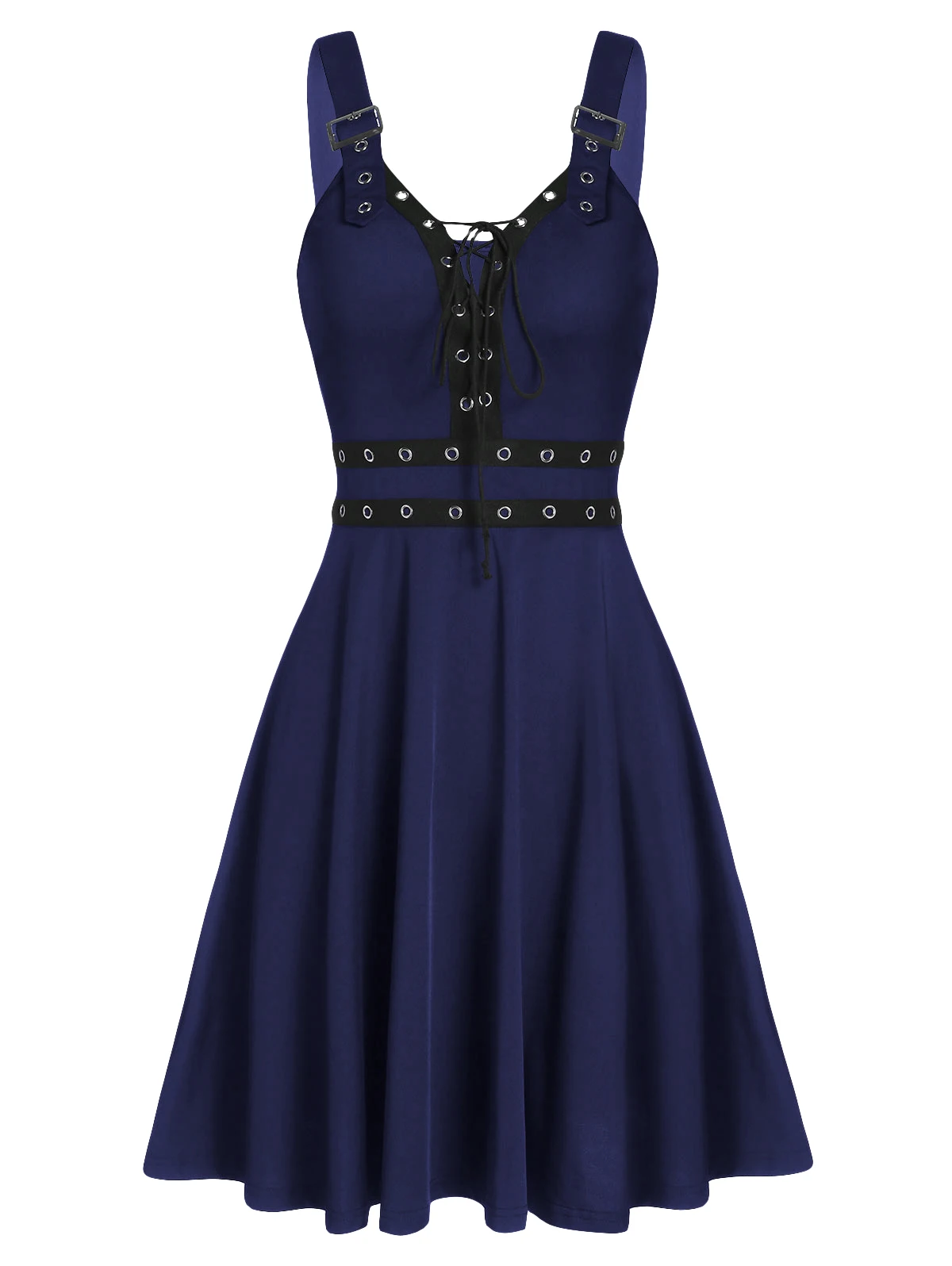 Женское платье без рукавов с открытой спиной на шнуровке в готическом стиле -