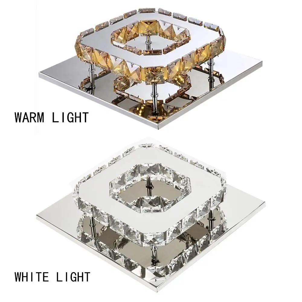 

Square Crystal Lamp Crystal Ceiling Light LED Ceiling Light Durable Sturdy 90-260V Kitchen Intelligent Drive Living Room