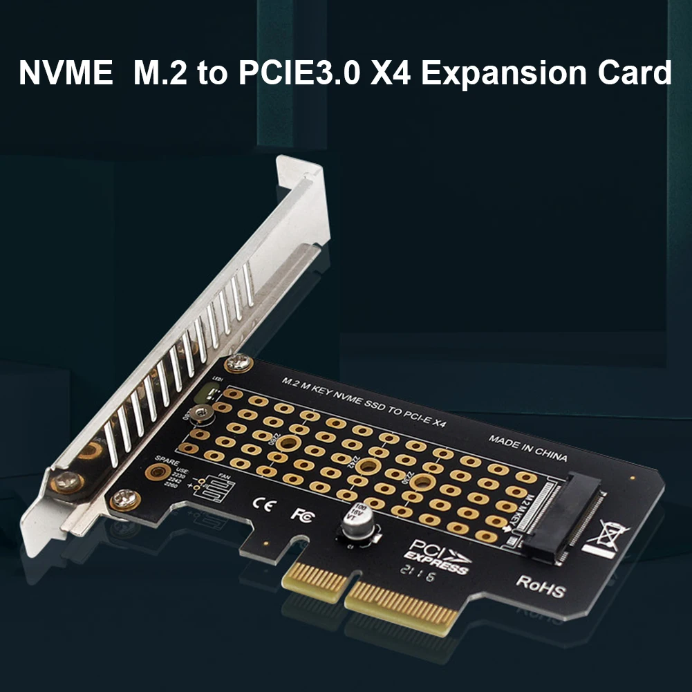 

32Gbp M Key Interface Expansion Card with Baffle M.2 NVME to PCI E 3.0 X4 Converter Adapter Card Support 2230/2242/2260/2280 SSD