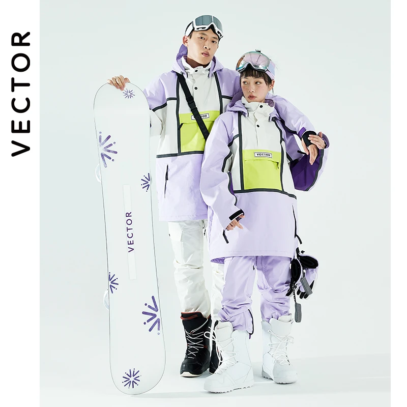 VECTOR Ski Wear Women's Hooded Sweater Reflective Trend Ski Wear Thickened Warmth and Waterproof Ski Equipment Ski Suit Women images - 6