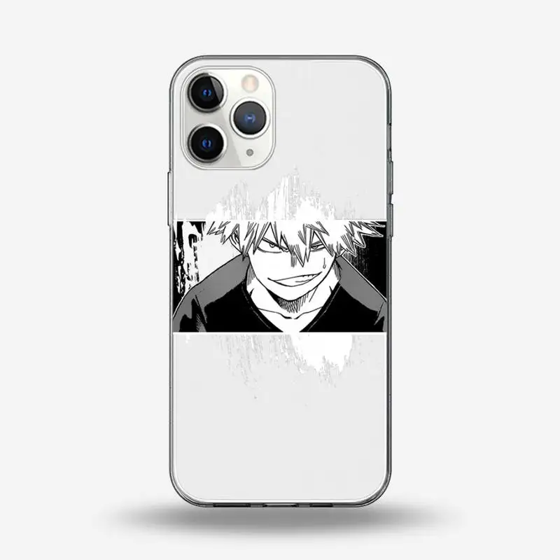 

Japanese Anime Art My Hero Academia Phone Case Transparent for iPhone Samsung S 11 12 6 7 8 9 10 20 Pro X XS Max XR Plus lite