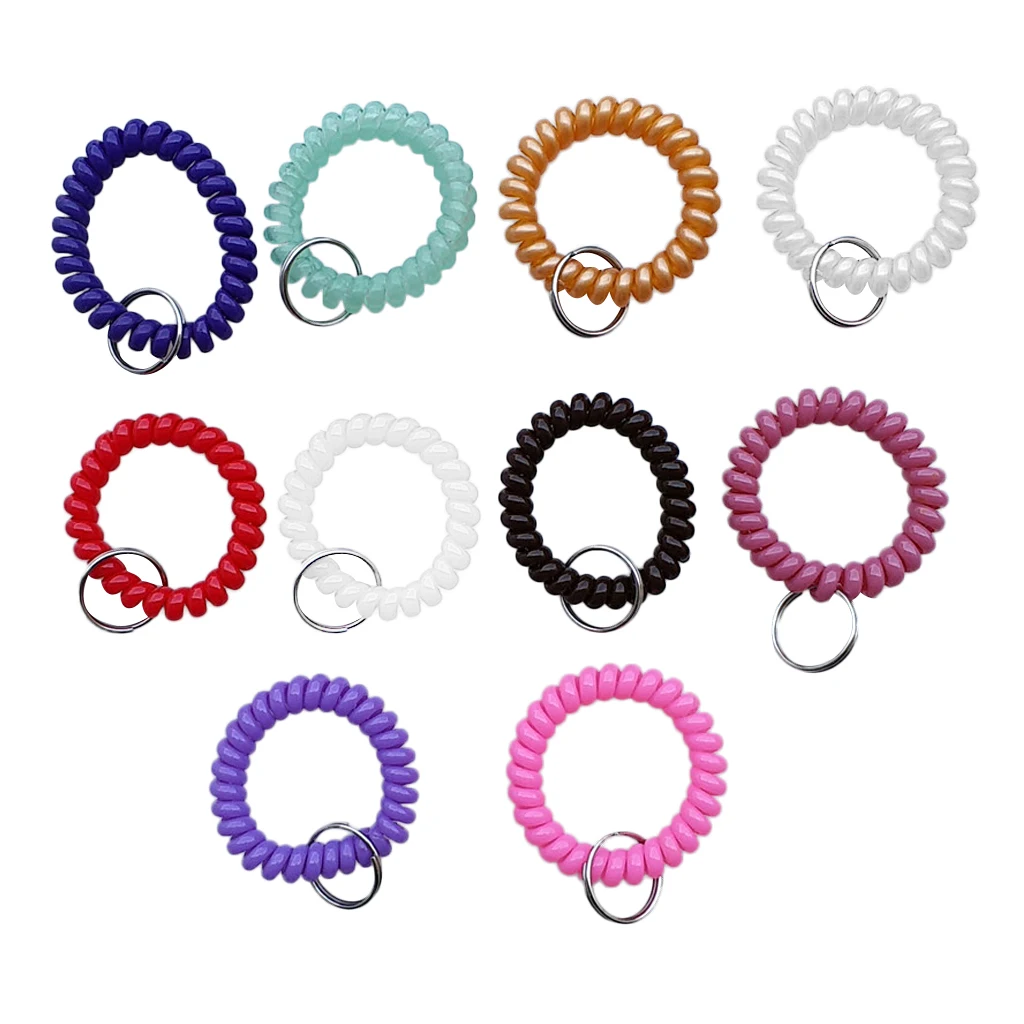 10 шт наручный браслет брелоки цепи спиральные наручные катушки Брелоки