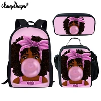 noisydesigns children school bags for kids black girl magic afro lady printing school bag teenagers shoulder book bag mochila