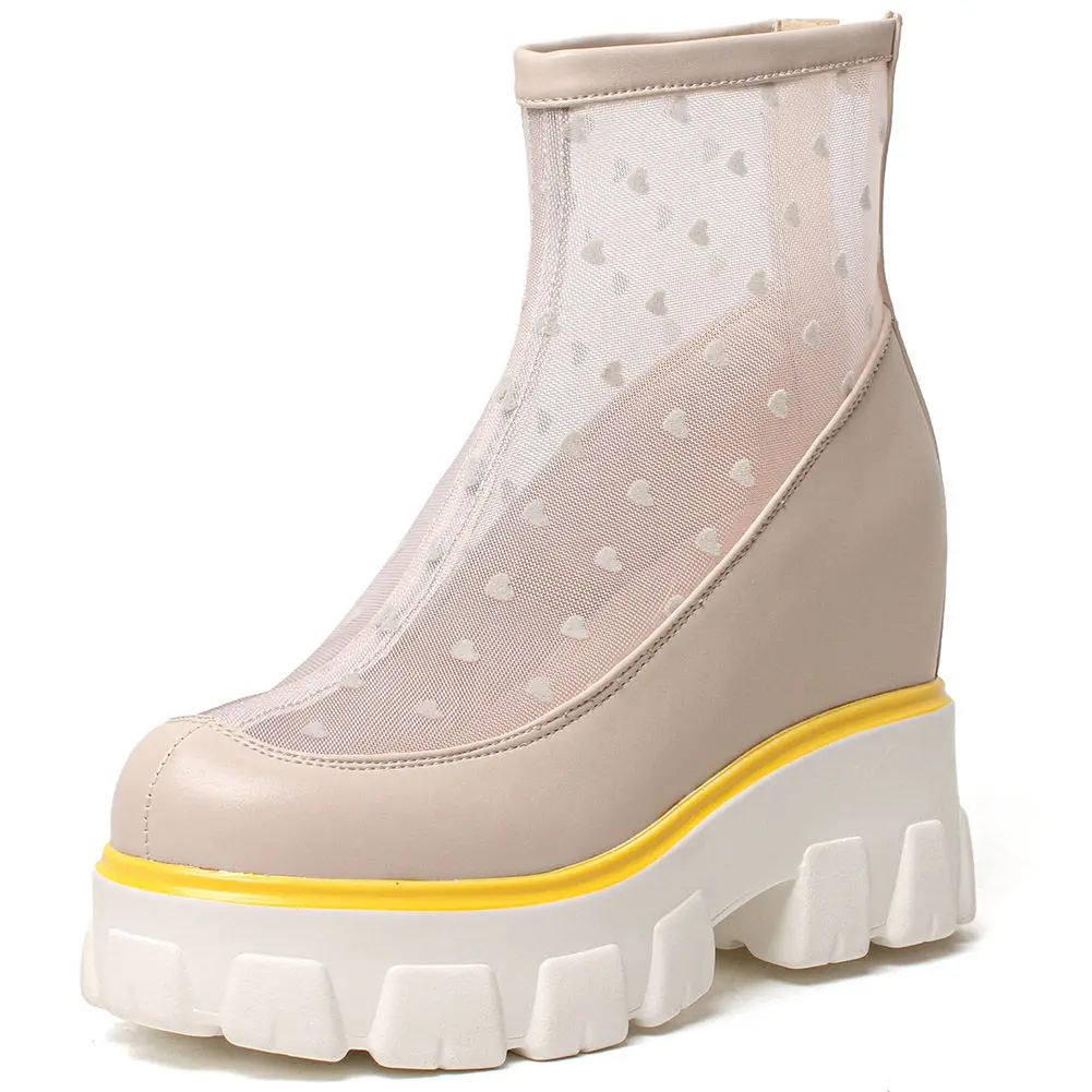 

DoraTasia 2020 New Arrivals Large Size 43 Women Boots Square Heel Round Toe Zip Med Platform Spring/Autumn Women Shoes