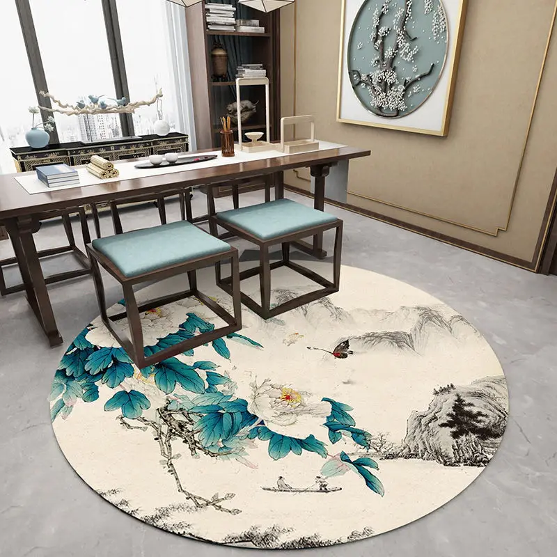 120x120cm круглый ковер для гостиной китайский стиль Цветочный Круглый домашний