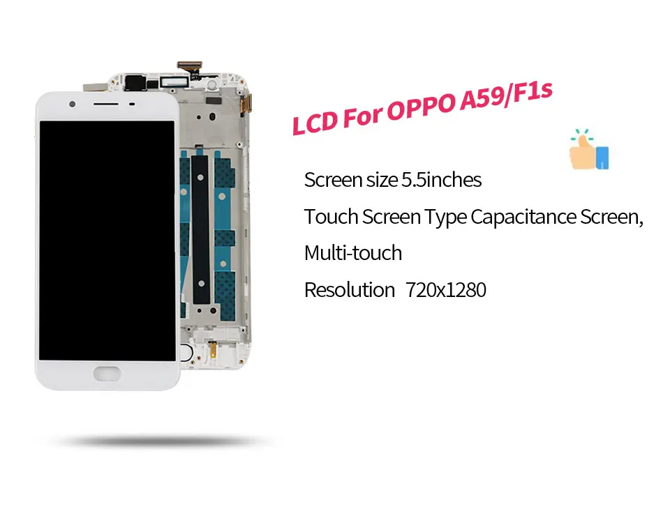 5,5 ''ЖК-дисплей для OPPO F1S сенсорный экран дигитайзер с рамкой для Oppo F1S ЖК-дисплей A59 A1601 ЖК-замена