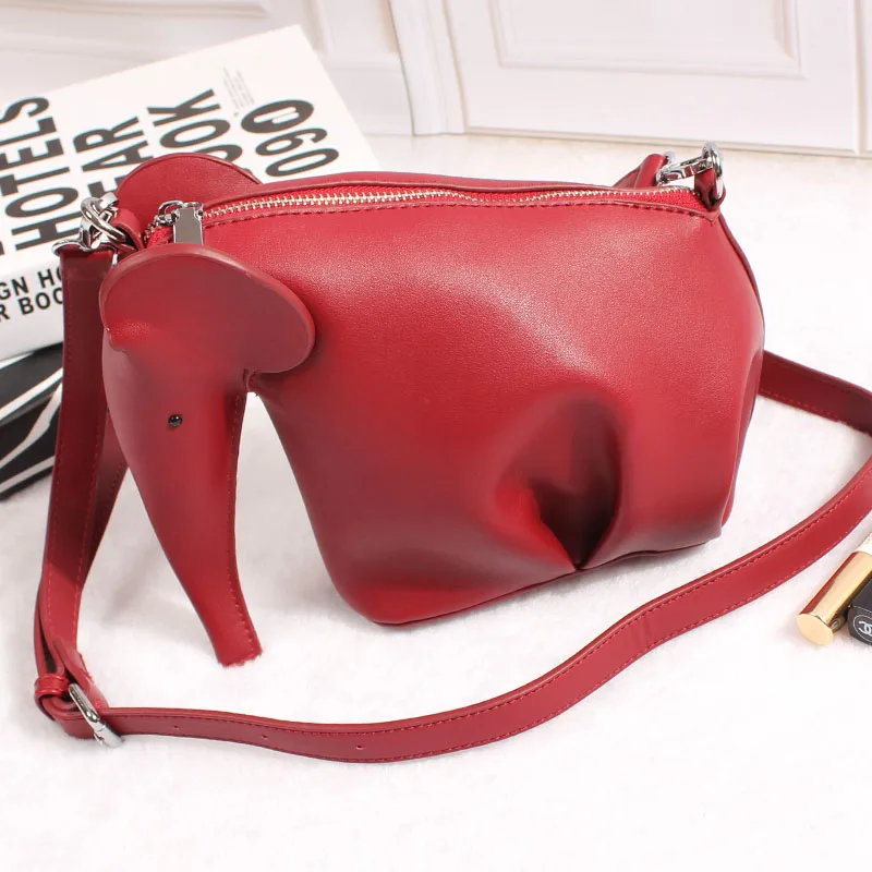 Супер качество женские кожаные сумки повседневные в форме слона дамская