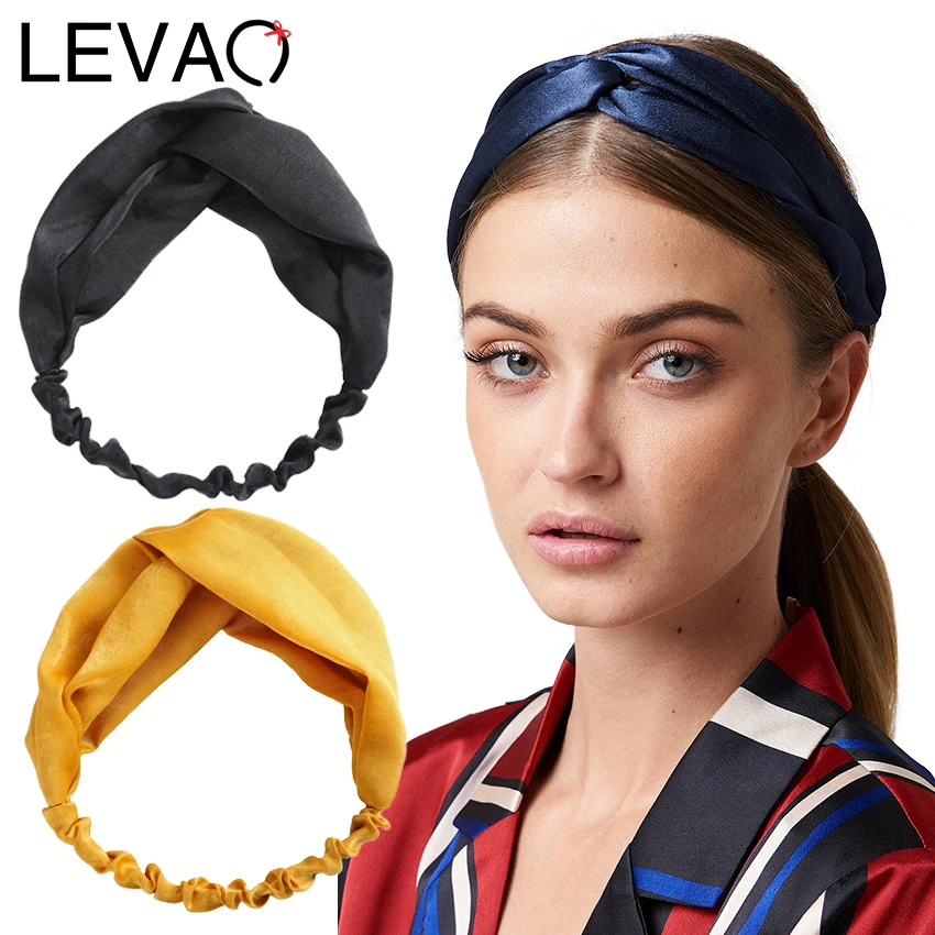 Женская атласная повязка на голову Levao эластичная аксессуар для волос| |