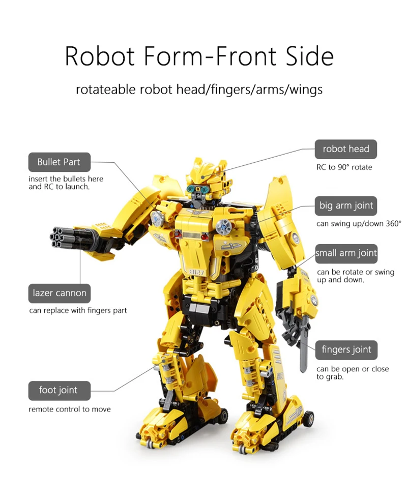 RC 1124cs Жук-Шмель Классический автомобиль робот 2 в 1 строительные блоки fit Technic транспортные средства Playmobil кирпичи дети мальчики игрушки подарки