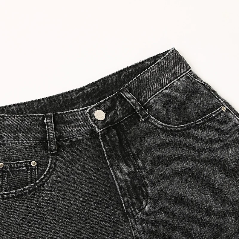 

New 2021 Summer Denim Shorts For Women High Waist Korean Fashion Crimping Wide Leg Short Jeans Blue Beige Black Color Shorts