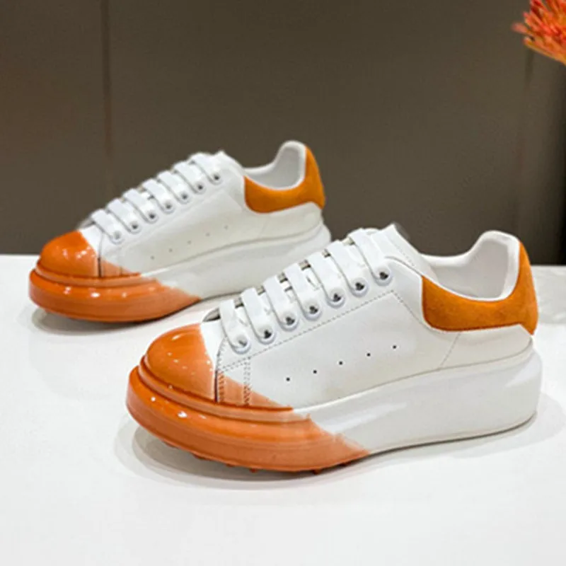 

Женские спортивные полуботинки из натуральной кожи, дышащая обувь на платформе, модная повседневная Дамская обувь