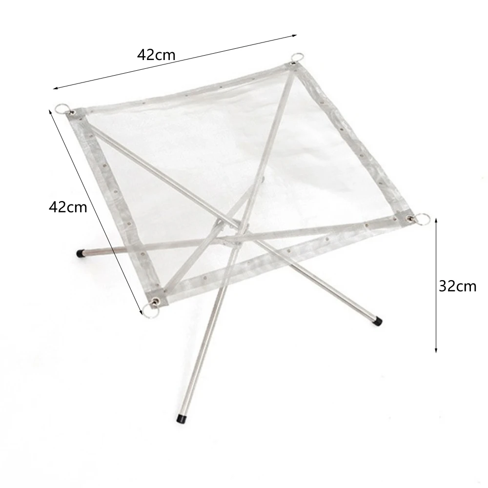 

Portable Outdoor Fire Pit Collapsing Stainless Steel Mesh Fire Stand Stove Frame Camping Backyard Outdoor Wood Heater Heating