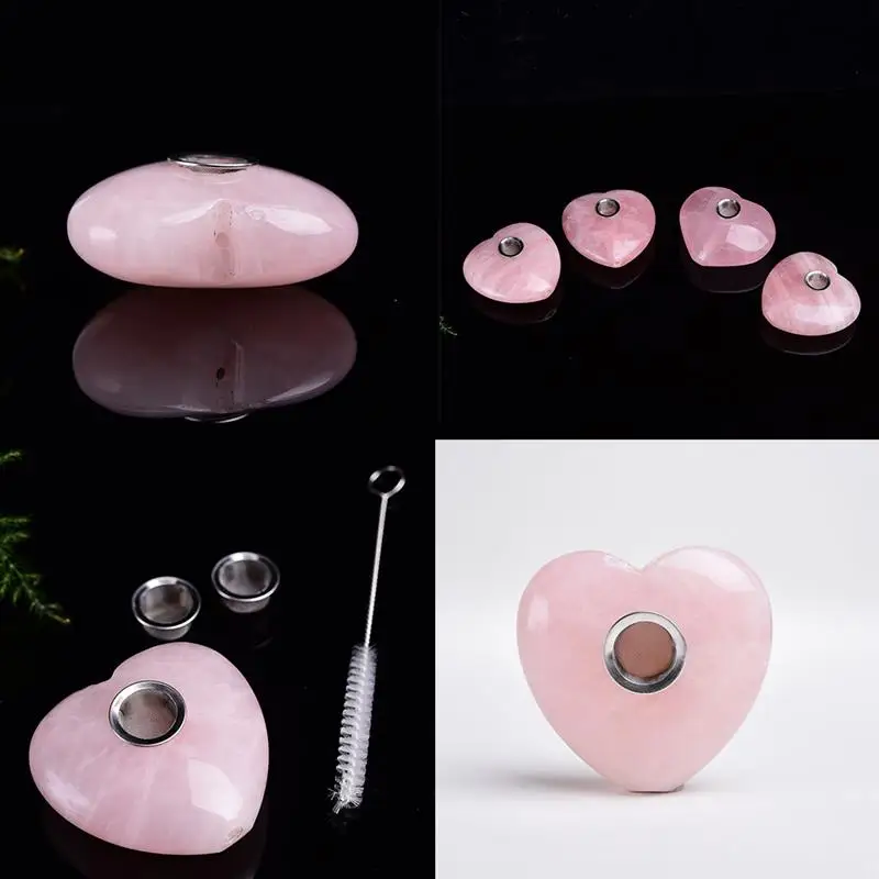 50 мм в форме сердца натуральная кварцевая Хрустальная труба с металлическая