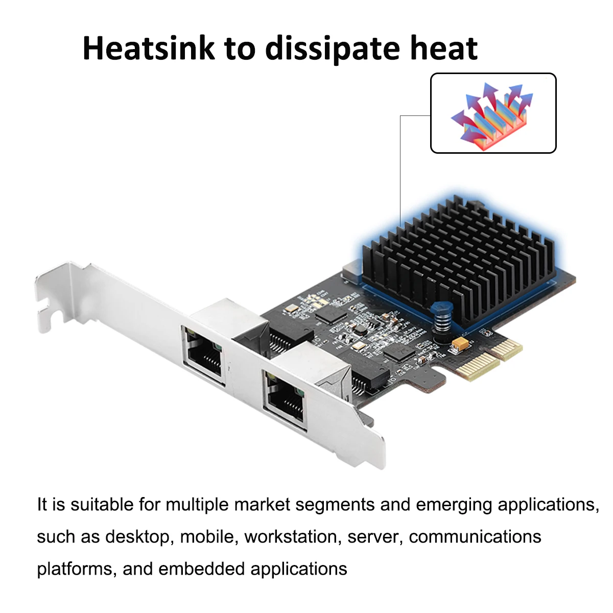 Сетевой адаптер IOCREST 2 5 GBase T Gigabit с портами 2500 Мбит/с PCIe ГБ Ethernet карта RJ45 LAN