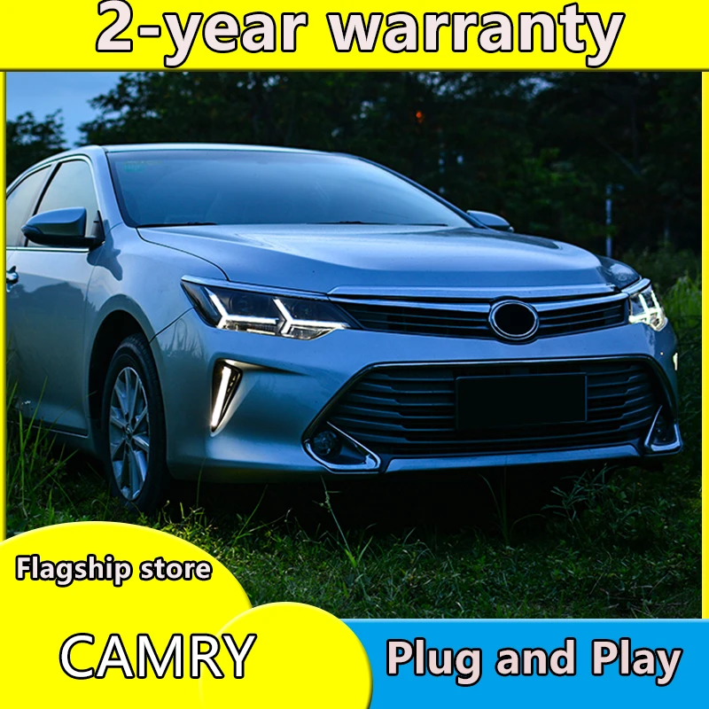 Автомобильный Стайлинг для 2015 2016 2017 Toyota Camry V55 светодиодный ные фары новые drl