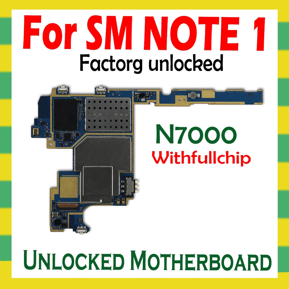 Оригинальная разблокированная материнская плата для Samsung Galaxy Note1 N7000 100% с полными