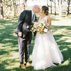 Свадебное платье Miaoduo в стиле бохо 2021 кружевные свадебные платья для женщин с V-образным вырезом Vestidos De Noiva размера плюс ное платье с бантом