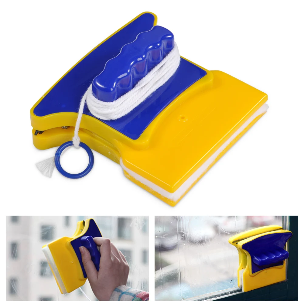 

Double-Side Magnetic Glass Cleaner Wiper with 2 Extra Cleaning Cotton for Wi