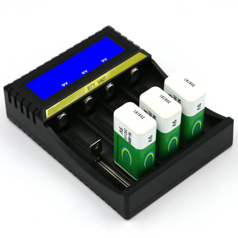 BTY-V407 зарядное устройство Li-Ion Li-fe Ni-MH Ni-CD умное быстрое для 18650 26650 6F22 9V AA AAA 16340 14500 |