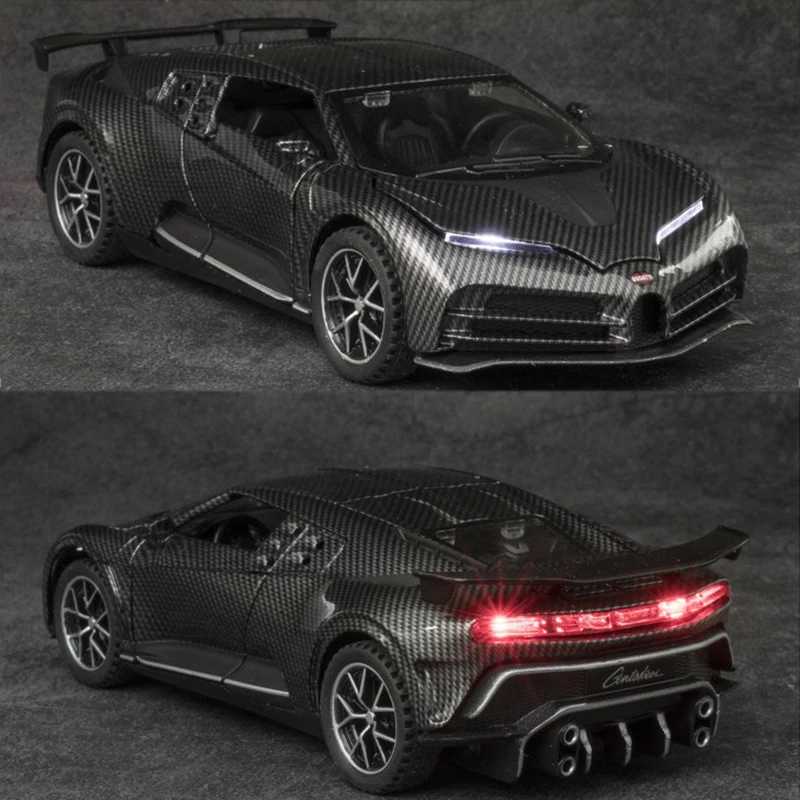 

Simulation 1/32 Alloy Carbon Fiber Version Bugatti 110th Anniversary Car Model Toy Metal Sound Light Pull Back Super Toy Vehicle