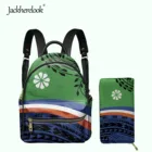 Женский мини-рюкзак Jackherelook из полиуретана, остров акьялеин, флаг, полинезийский принт, маленькие школьные сумки для девочек, кошелек, 2 шт.компл., модная ранец