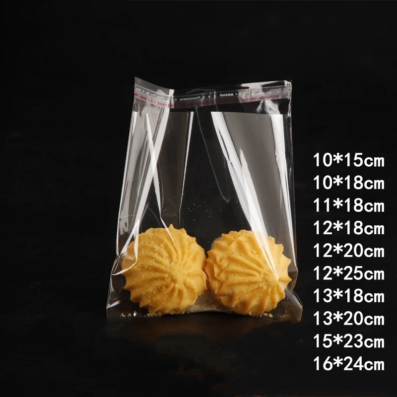 

200pcs Clear Self Sealing Plastic Cellophane Bags OPP Pack Jewelry Gift Cookie Cloth Sock Clothes Gift Bag Poly Bag Wedding