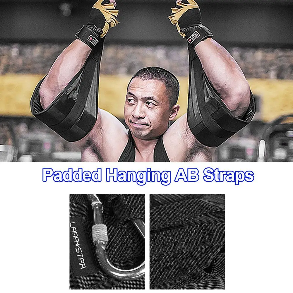 

1pair Padded Hanging AB Straps Abdominal Muscle Belt Training Horizontal Cantilever Band Pull Sit Ups Chin-up Bar For Fitness