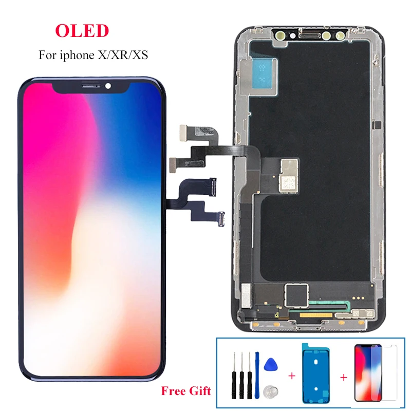 

OLED маленький ЖК-дисплей для IPhone X XS XR 11, ЖК-дисплей, 3D сенсорный дигитайзер в сборе для IPhone X XS Max