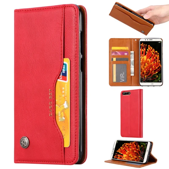 red case Для huawei Y6 чехол huawei Y7 Prime чехол Роскошный кожаный флип-чехол для huawei Y9 Броня Y5 Prime крышка Y7Prime - Цвет: red case